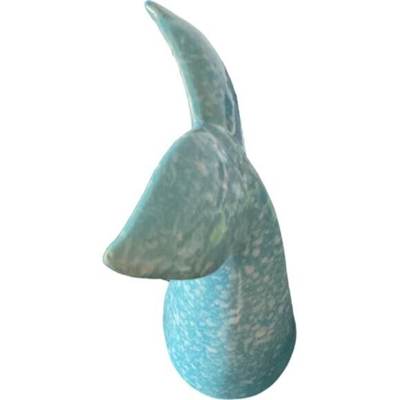 Ceramic Whale Tail Figurine Turquoise Blue Speckled 6 Inches Coastal Decor - Picture 5 of 7